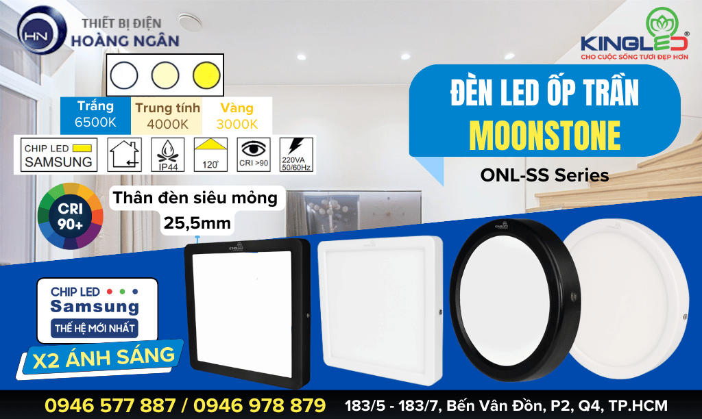 Đèn LED Ốp Trần Moonstone KingLed (ONL-SS Series) 