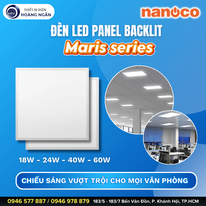 Đèn LED Panel 600x600 Backlit 40W NPLB606061 Nanoco  Maris Series