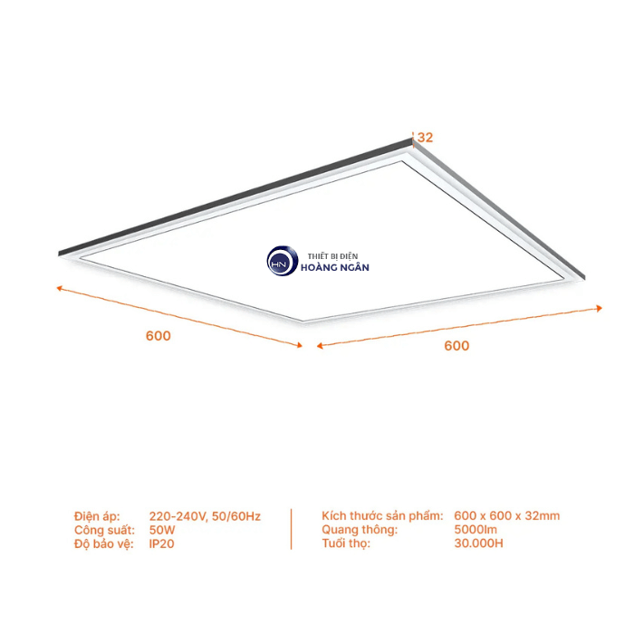 Đèn LED Panel 600x600 Backlit NPLB606062 50W Nanoco - Maris Series