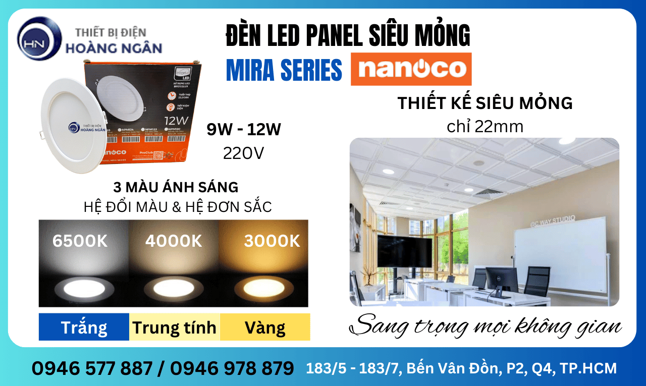 Đèn LED Panel Âm Trần Mira Series Nanoco