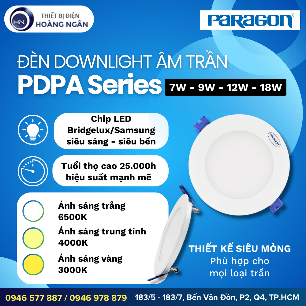 Đèn LED Panel Âm Trần Paragon PDPA Series