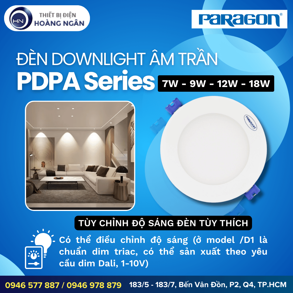 Đèn LED Panel Âm Trần Paragon PDPA Series - Dimmer