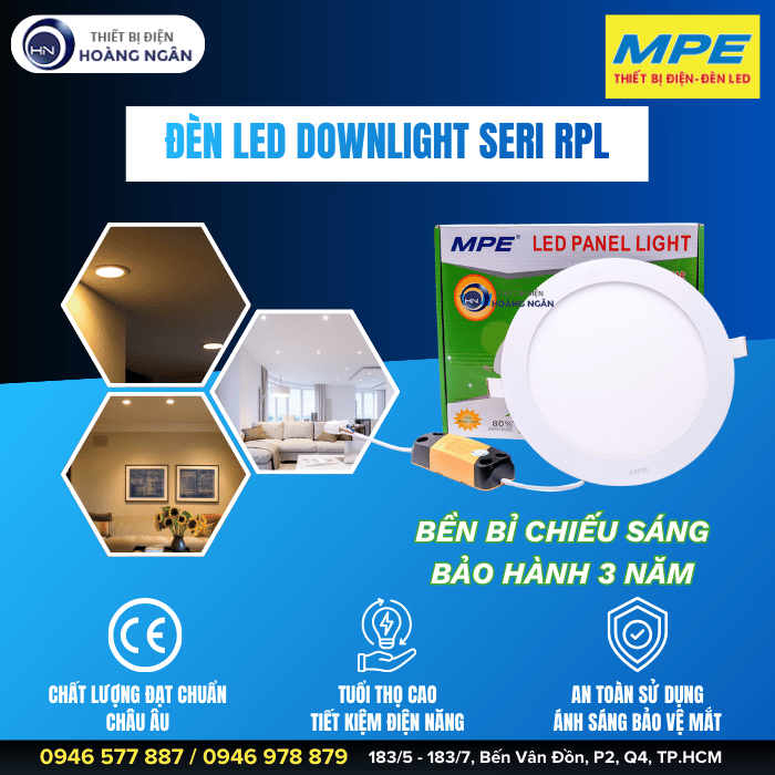 Đèn LED Panel âm trần siêu mỏng Seri RPL MPE