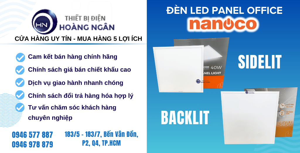 Đèn LED Panel Backlit & đèn LED Panel Sidelit Nanoco