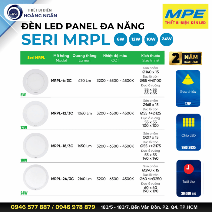 Đèn LED Panel Đa Năng MPE - Seri MRPL (2)