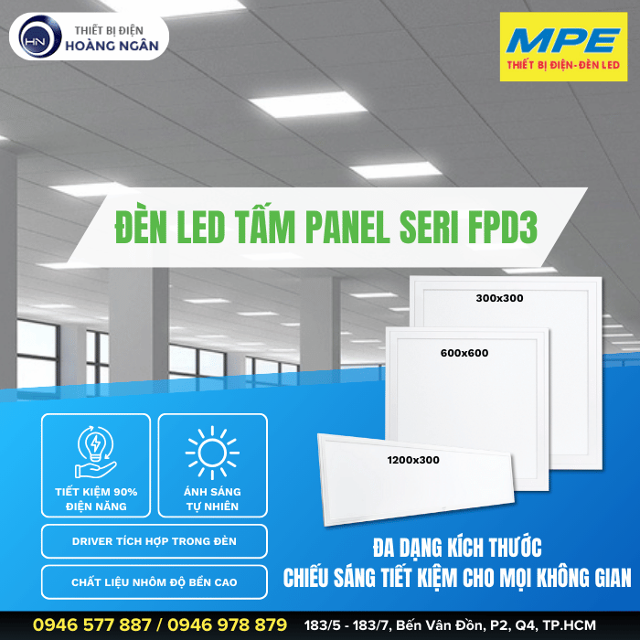 Đèn LED Panel Dạng Tấm Lớn MPE - Seri FPD3