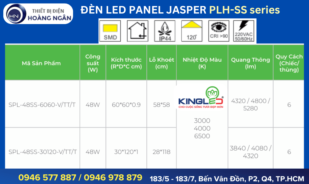 Đèn LED Panel Hộp Jasper (SPL-SS Series) KingLED