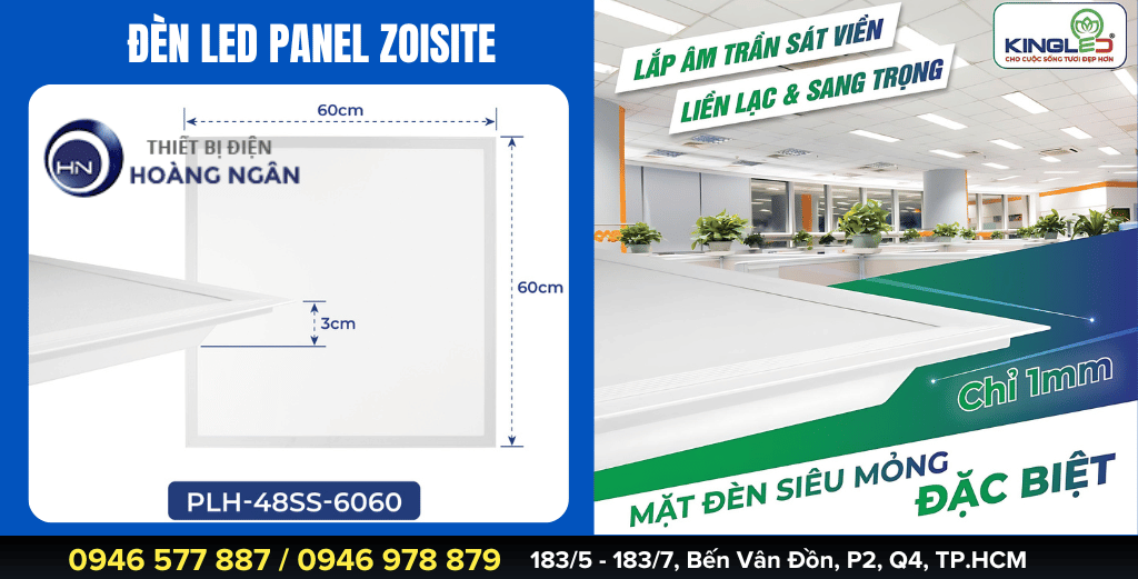 Đèn LED Panel Hộp Zoisite KingLED (PLH-SS Series)