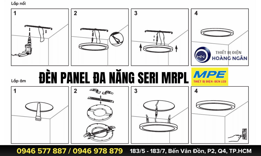 Lắp đặt Đèn LED Panel Đa Năng MPE - Seri MRPL