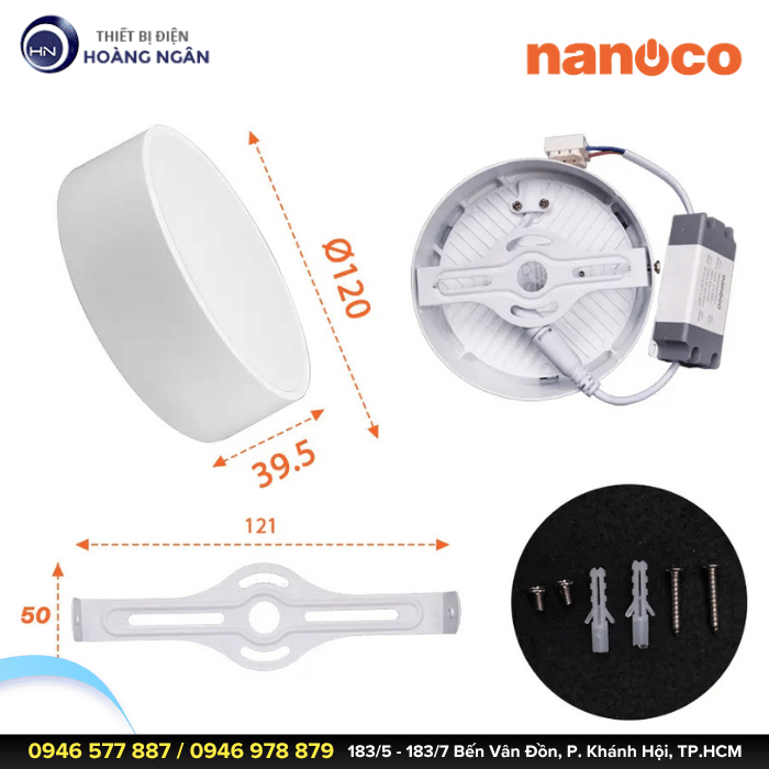 Đèn LED Panel tròn ốp nổi viền mỏng Nanoco