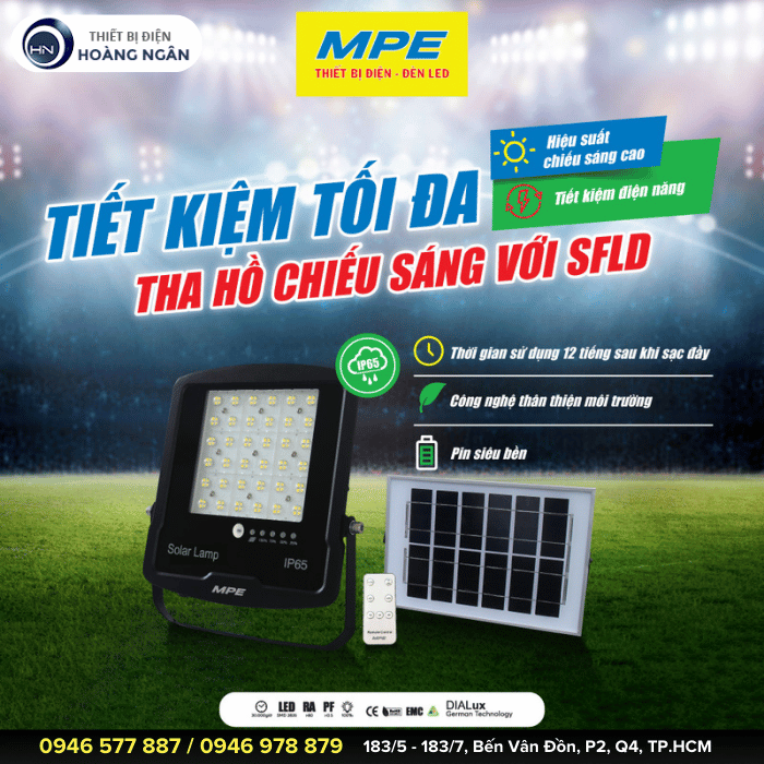 Đèn LED Pha Năng Lượng Mặt Trời MPE Seri SFLD - IP65