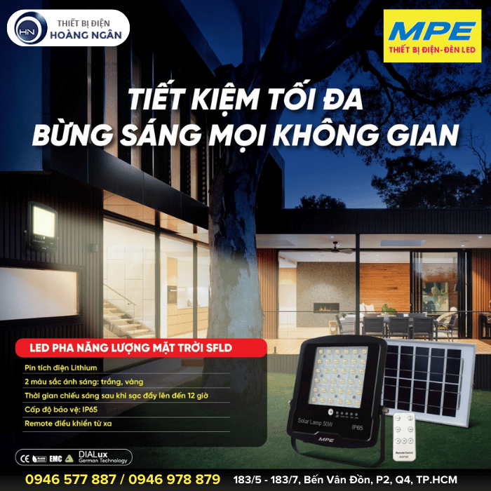 Đèn LED Pha Năng Lượng Mặt Trời MPE Seri SFLD - IP65