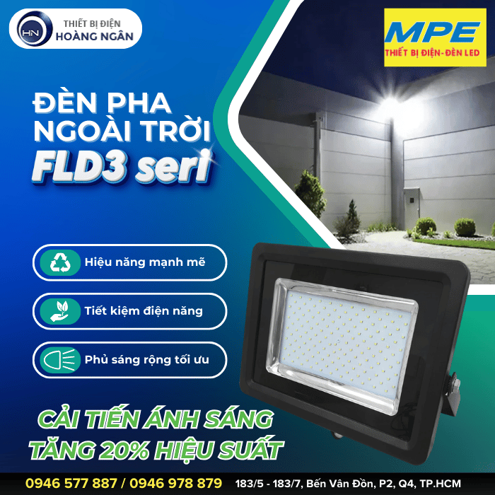 Đèn LED pha ngoài trời MPE  Seri FLD3 - IP65