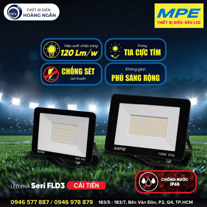 Đèn LED pha ngoài trời MPE  Seri FLD3 - IP65