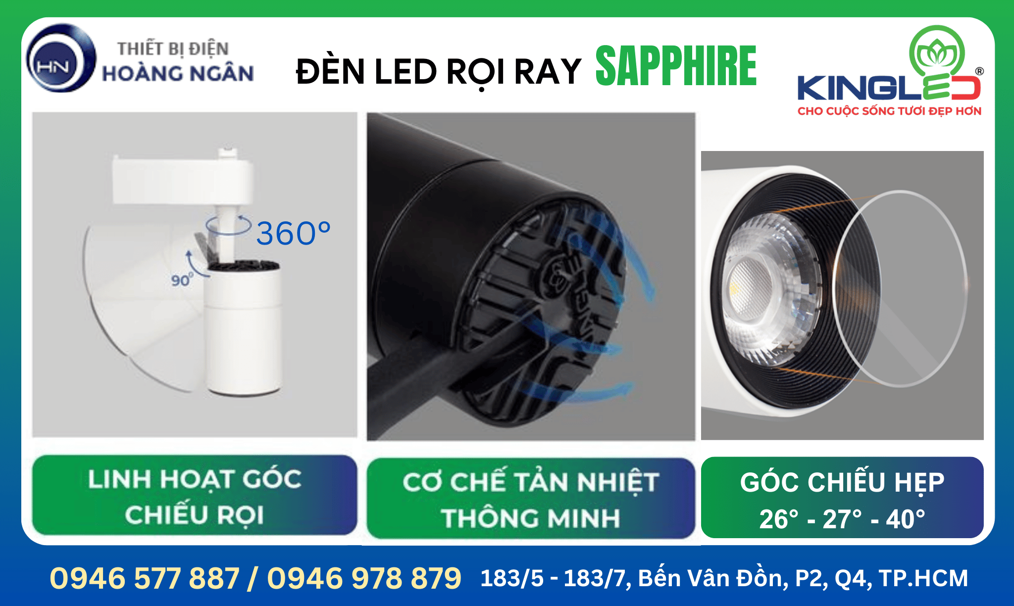 Đèn LED Rọi Ray Sapphire KINGLED | RRT-SS Series