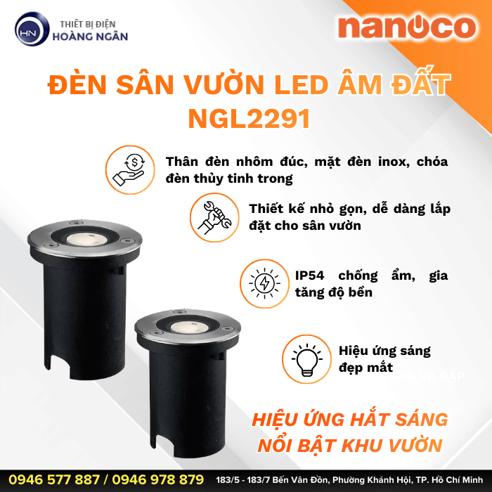Đèn LED Sân Vườn Âm Đất Tròn NGL2291 Nanoco