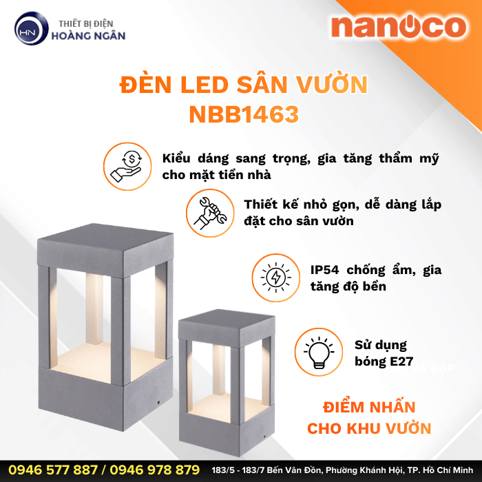Đèn LED Sân Vườn Ngoài Trời NGL8453 Nanoco