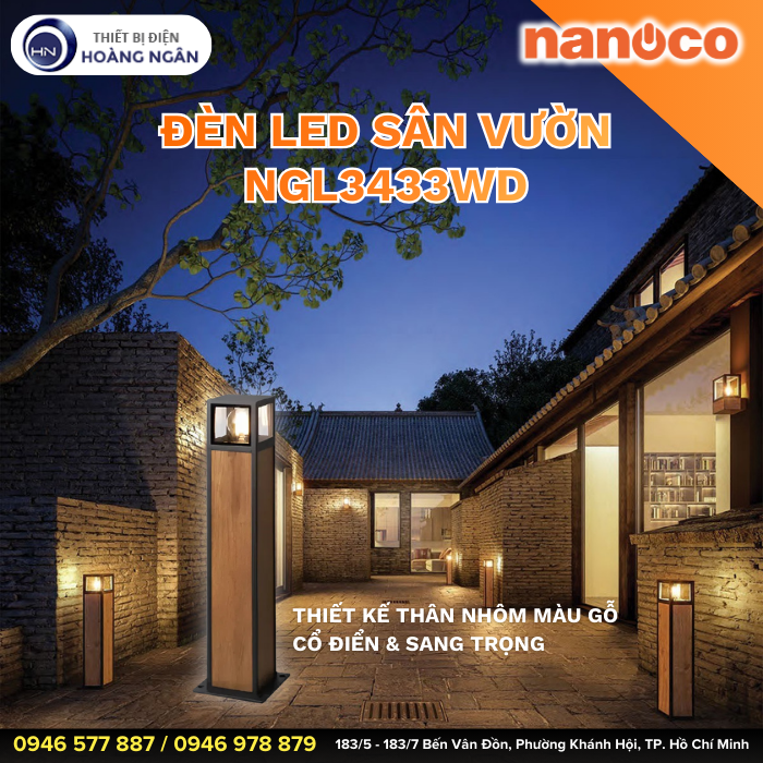 Đèn LED Sân Vườn Ngoài Trời NGL3433WD Nanoco