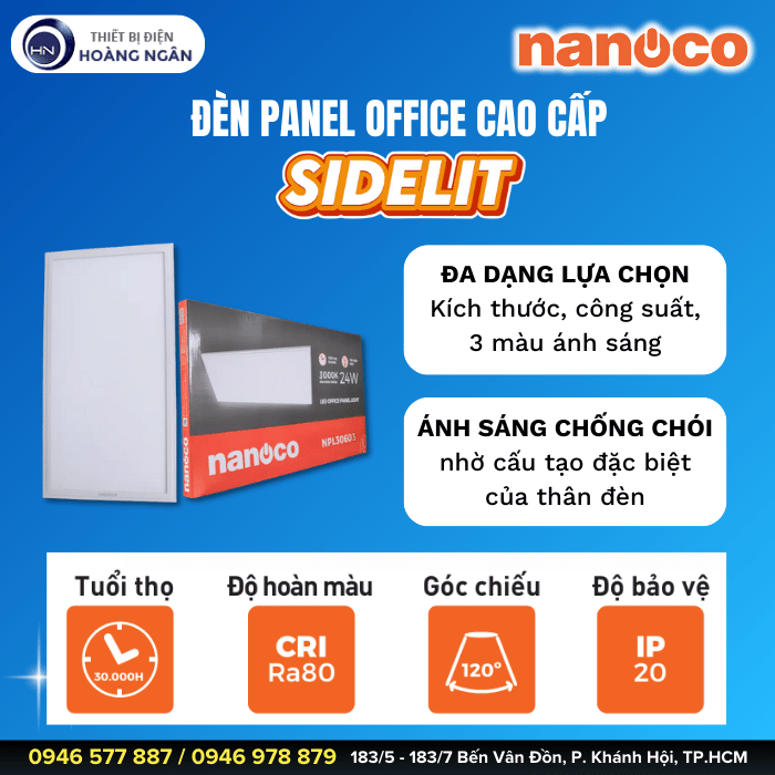 Đèn LED SIDELIT Panel Office NPL60606 Nanoco