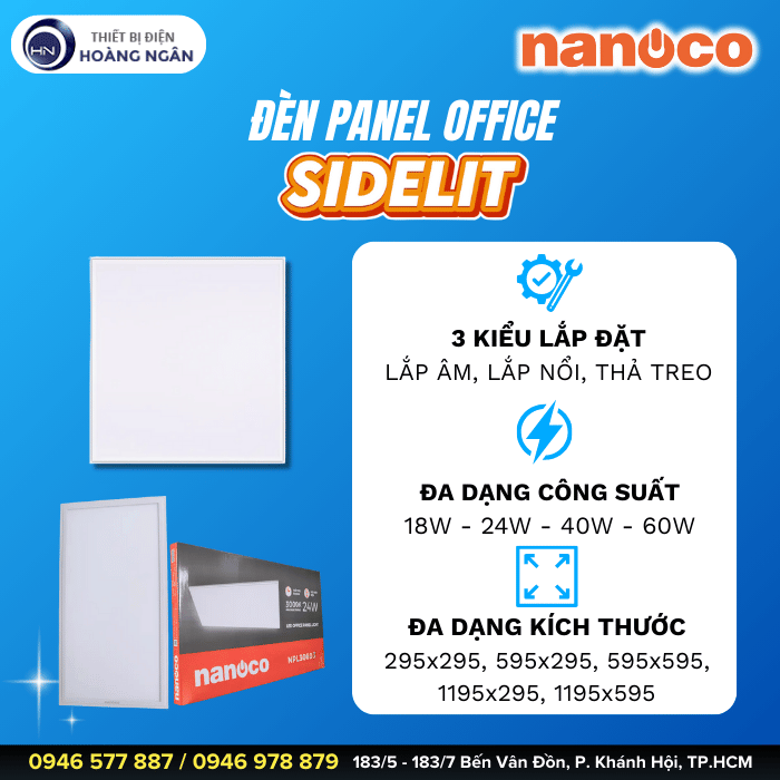 Đèn LED SIDELIT Panel Office NPL60606 Nanoco
