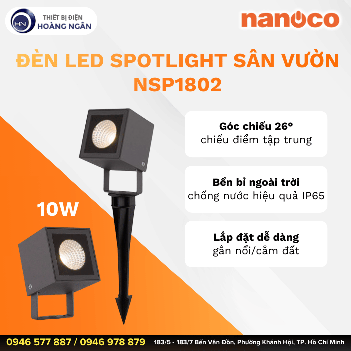 Đèn LED Spotlight Sân Vườn Ngoài Trời NSP2746 Nanoco