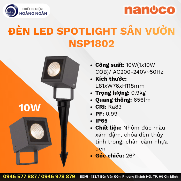 Đèn LED Spotlight Sân Vườn Ngoài Trời NSP2746 Nanoco
