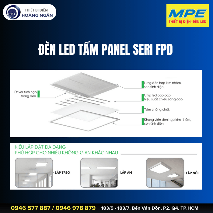 Đèn LED Tấm Panel FPD-6060T Seri FPD MPE