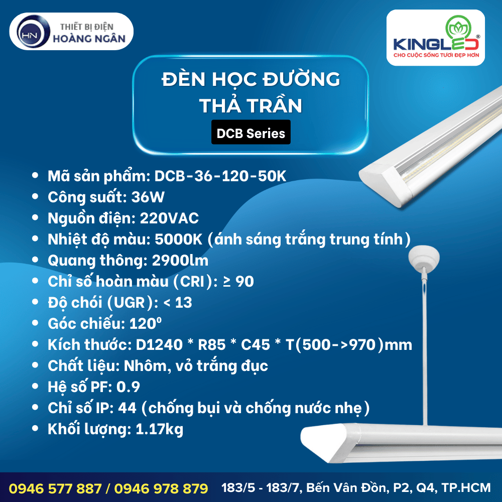 Đèn LED Thả Trần Học Đường KINGLED DCB Series