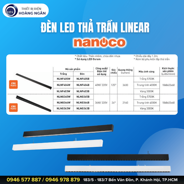 Đèn LED Thả Trần Linear Nanoco