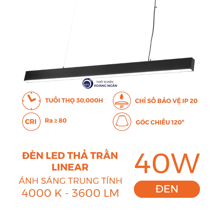Đèn LED Thả Trần Linear 40W Góc Chiếu 120° NLNF404W Nanoco