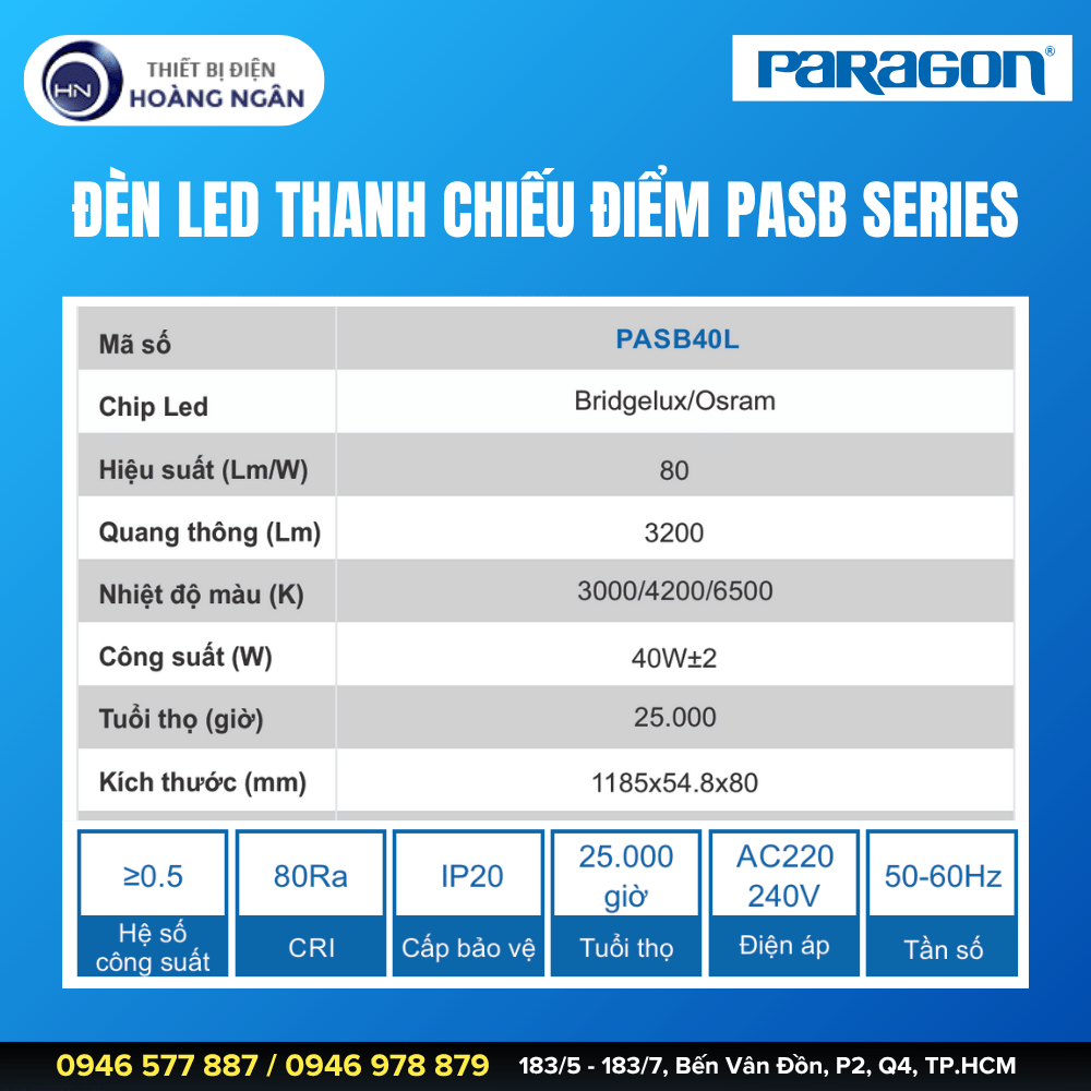 Đèn LED Thanh Chiếu Điểm PASB Series Paragon