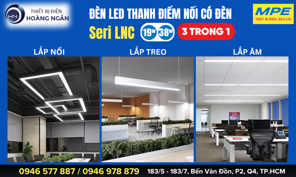 Đèn LED Thanh Seri LNC MPE Điểm Nối Có Đèn