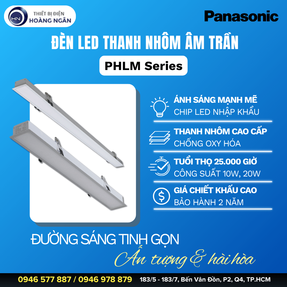 Đèn LED Thanh Nhôm Âm Trần Paragon PHLM Series