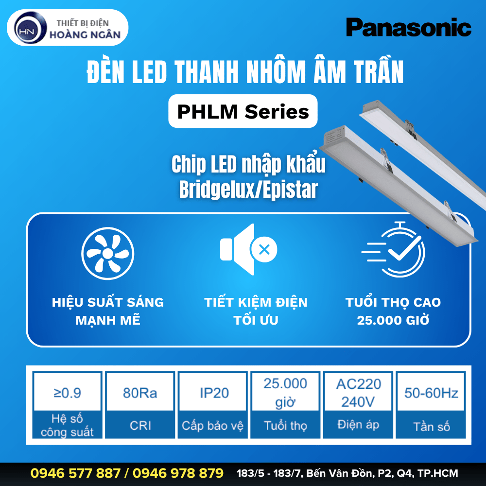 Đèn LED Thanh Nhôm Âm Trần Paragon PHLM Series