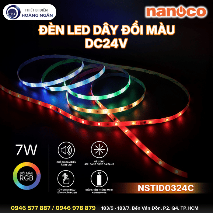 Đèn LED Trang Trí Dây Đổi Màu Nanoco NSTID0324C - Đa sắc lung linh