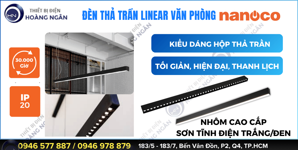 Đèn máng thả trần Linear Nanoco