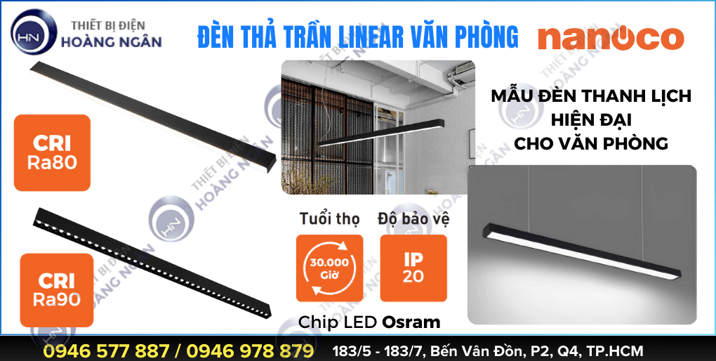 Đèn máng thả trần Linear Nanoco