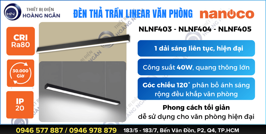 Đèn Máng Thả Trần NLNF40 Tối Giản