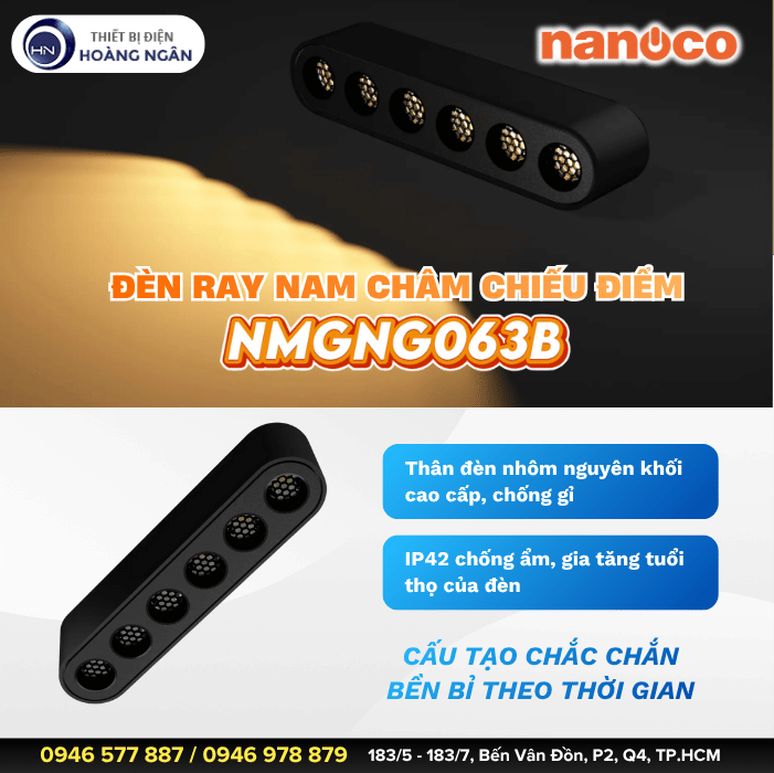 Đèn Nam Châm Chiếu Điểm Có Lưới Nanoco NMGNG063B