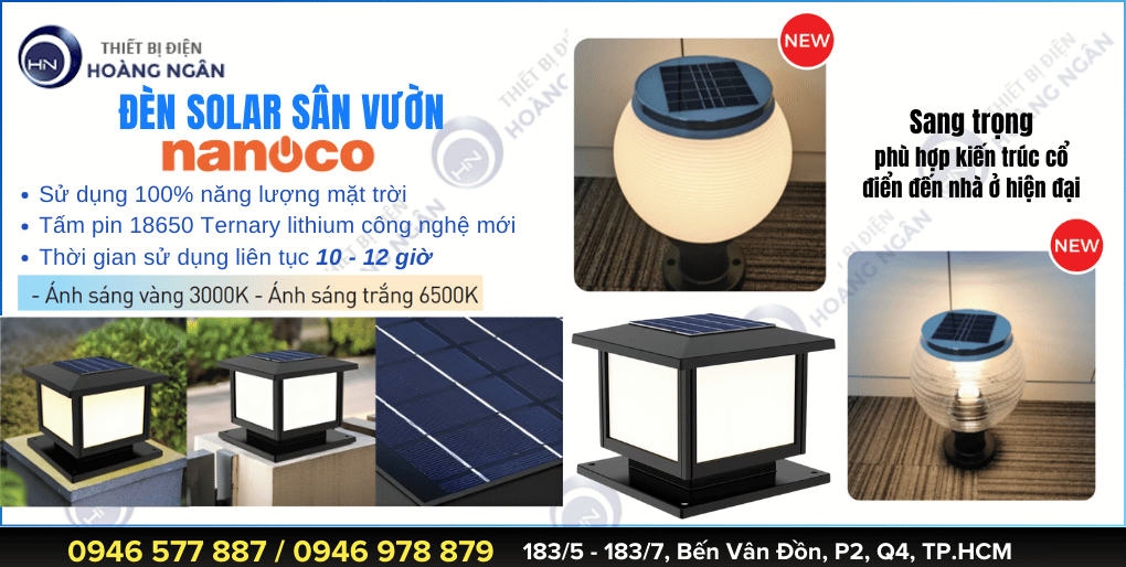 Đèn Năng Lượng Mặt Trời Sân Vườn Chống Nước Nanoco