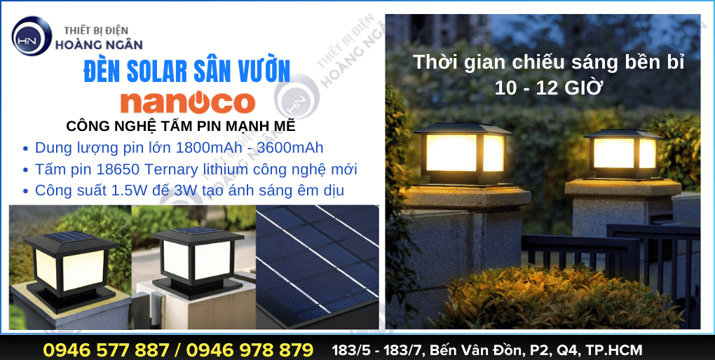 Đèn Năng Lượng Mặt Trời Sân Vườn Chống Nước Nanoco