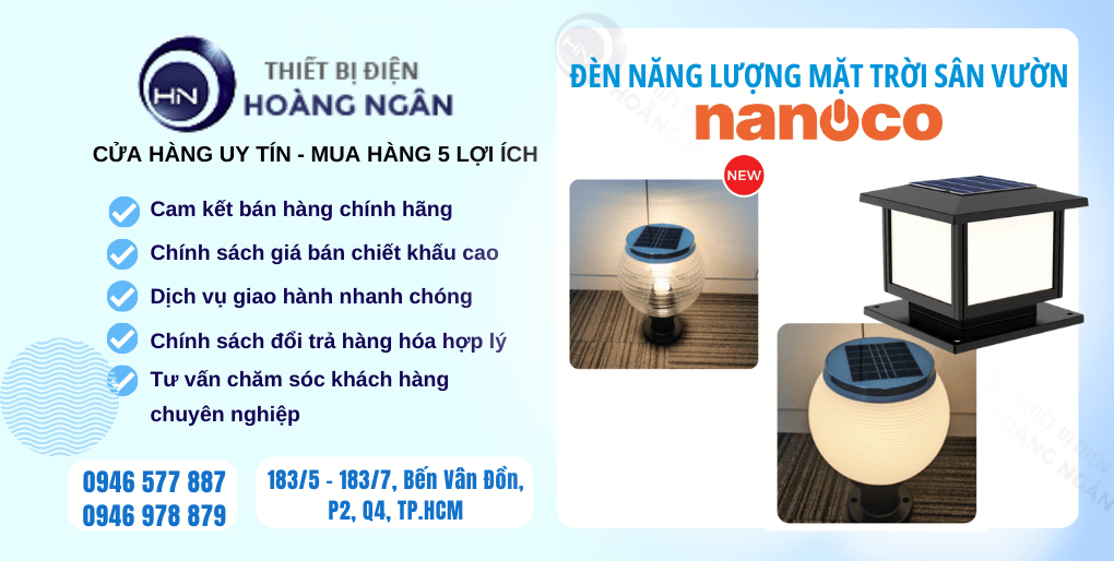 Đèn Năng Lượng Mặt Trời Sân Vườn Chống Nước Nanoco