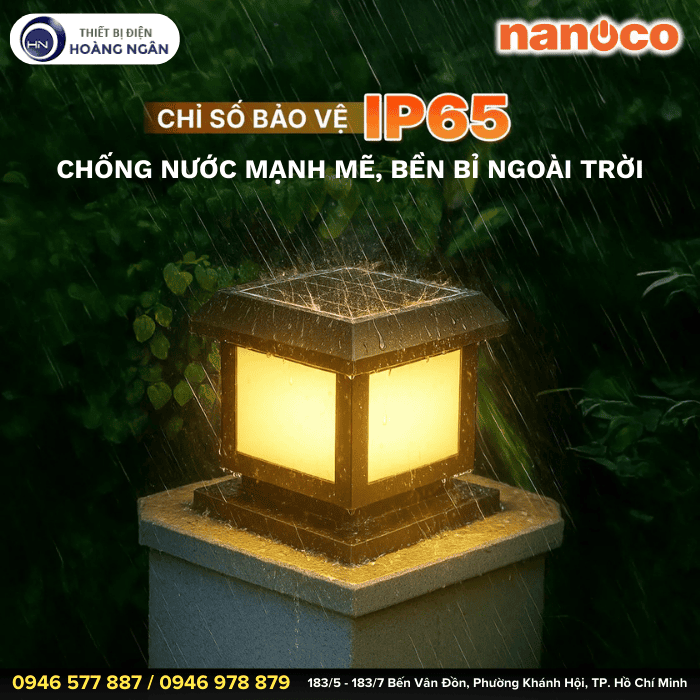 Đèn năng lượng mặt trời sân vườn chống nước Nanoco