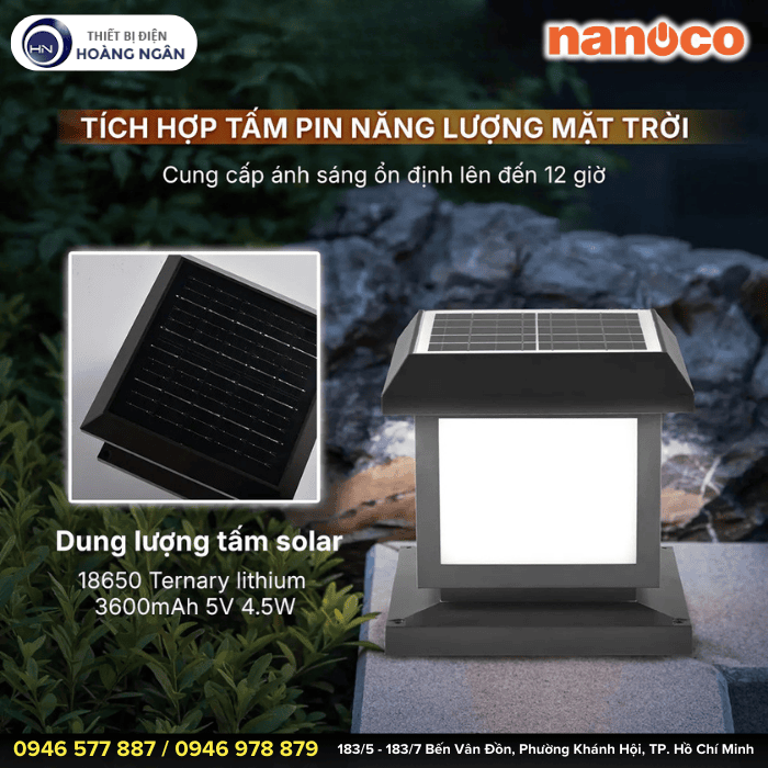 Đèn Năng Lượng Mặt Trời Sân Vườn NTZ10200 Nanoco
