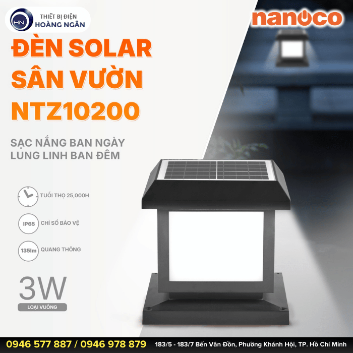 Đèn Năng Lượng Mặt Trời Sân Vườn Chống Nước Nanoco