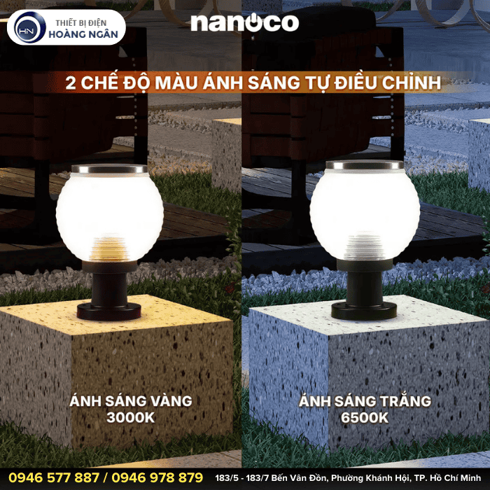 Đèn Năng Lượng Mặt Trời Sân Vườn Chống Nước Nanoc