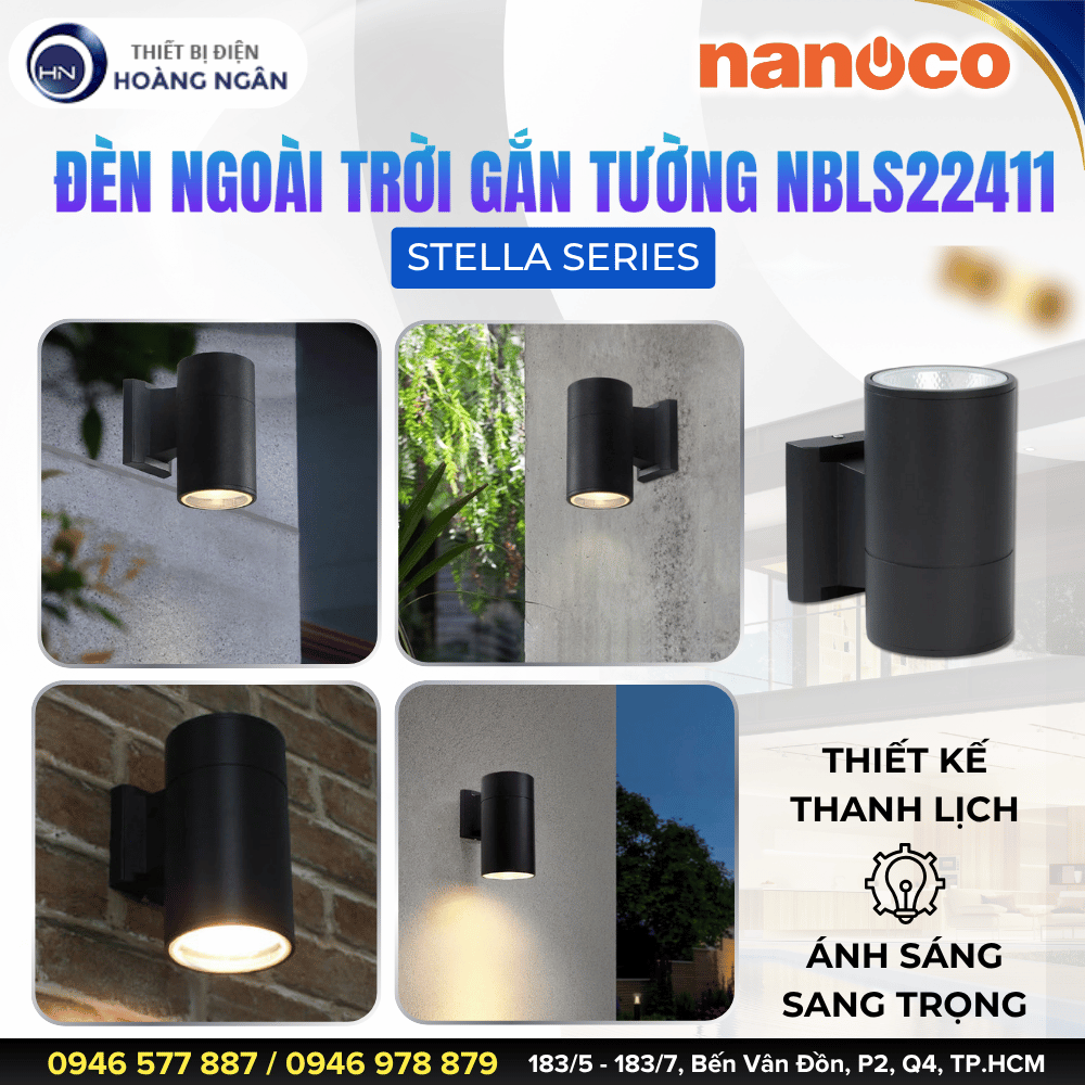 Đèn Ngoài Trời Gắn Tường Nanoco NBLS22411