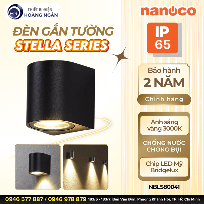 Đèn Ngoài Trời Gắn Tường Nanoco Stella Series NBLS80041