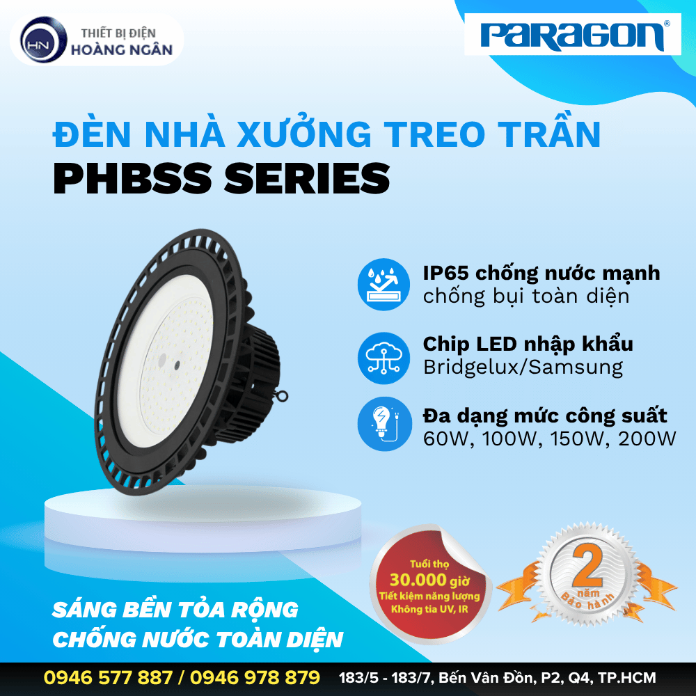 Đèn Nhà Xưởng Treo Trần PHBSS Series Paragon