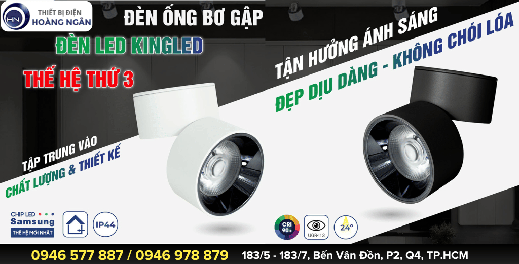 Đèn ống bơ gập chiếu rọi DA-OBRG Series KingLED